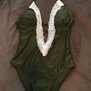 Olive green bathing suit. Size M NWOT